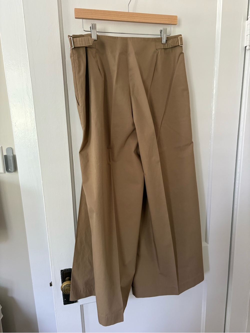 Lafayette 148 Bowery Cadet Khaki Cotton Wide Leg Cropped Pants Side Buckle 10 - Picture 5 of 15